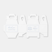 Eenvoudige Bloemen Licht Blauw Kruis Doop Bedankdoosjes (Uitgevouwen)