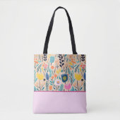 Eenvoudige Bloemen Moderne Volkskunst, Kleurenblok Tote Bag (Voorkant)