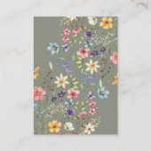 Eenvoudige Bloemen Moderne Wijze QR Code & RSVP Hu Informatiekaartje (Achterkant)