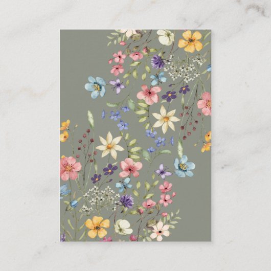 Eenvoudige Bloemen Moderne Wijze QR Code & RSVP Hu Informatiekaartje (Achterkant)