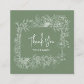 Eenvoudige Bloemen Natuurlijke Blad Groene QR Code Vierkante Visitekaartje (Voorkant)