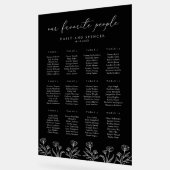 Eenvoudige Bloemen Omtrek Zwart Acryl Zitting Graf Acryl Bord (Hoek)