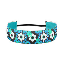 Eenvoudige bloemen parel donuts blauw wit zwart 2