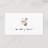 Eenvoudige Bloemen Pastry Chef Cake Mixer QR-code Visitekaartje (Voorkant)