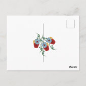 Eenvoudige Bloemen Rood Save The Dates Foto Briefk Briefkaart (Achterkant)
