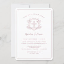 Eenvoudige Bloemen Roze Kruis doop