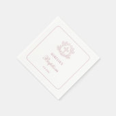 Eenvoudige Bloemen Roze Kruis doop Servet (Hoek)