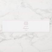 Eenvoudige Bloemen Roze Kruis doop Waterfles Etiket (Enkel label)