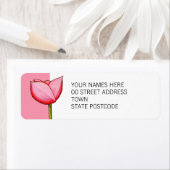 Eenvoudige bloemen roze Return Address Label (Insitu)