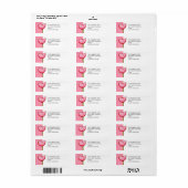 Eenvoudige bloemen roze Return Address Label (Full Sheet)