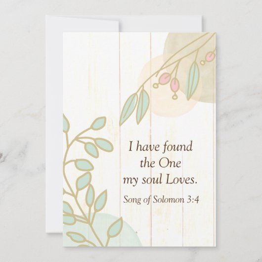 Eenvoudige bloemen Rustic White Wood Christelijk W Kaart (Achterkant)