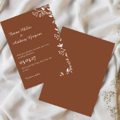 Eenvoudige Bloemen Rustieke Huwelijksuitnodiging Kaart
