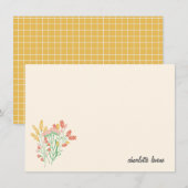 Eenvoudige bloemen, speciaal gepersonaliseerde sie bedankkaart (Voorkant / Achterkant)