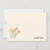 Eenvoudige bloemen, speciaal gepersonaliseerde sie bedankkaart (Voorkant)