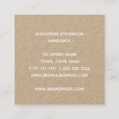 Eenvoudige Bloemen Tekening Handgemaakt Vierkante Visitekaartje (Achterkant)