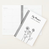 Eenvoudige Bloemen Tekening Naam Planner (Display)