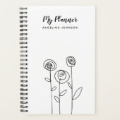 Eenvoudige Bloemen Tekennaam Planner (Voorkant)