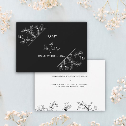 Eenvoudige Bloemen voor mijn moeder op mijn trouwd Kaart