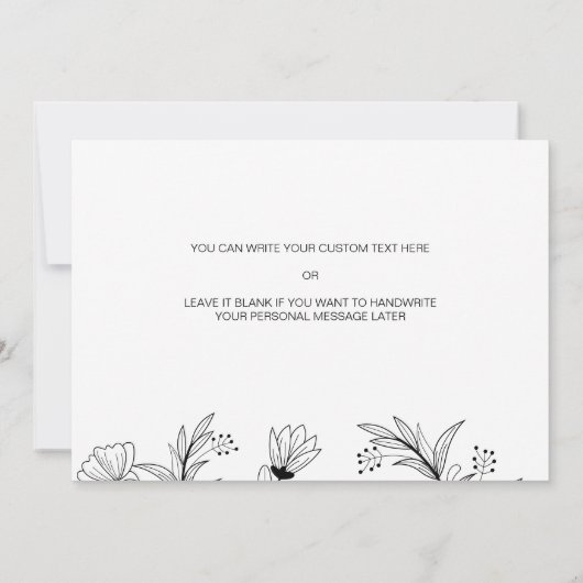 Eenvoudige Bloemen voor mijn moeder op mijn trouwd Kaart (Achterkant)