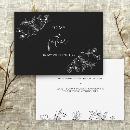 Eenvoudige Bloemen voor mijn vader op mijn trouwda Kaart