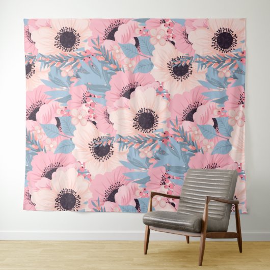 Eenvoudige bloemen wandkleed (In Situ (horizontaal))