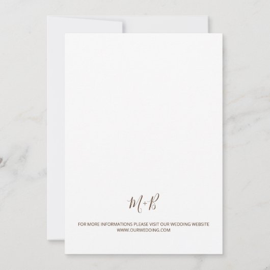 Eenvoudige Bloemen Waterverf Boho Bruiloft Kaart (Achterkant)