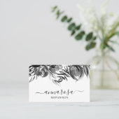 *~ Eenvoudige Bloemen Waterverf Elegante Zwarte Bl Visitekaartje (Staand voorkant)