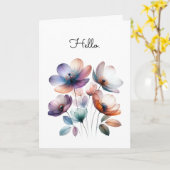 Eenvoudige Bloemen Waterverf Illustratie Groet Kaart (Gele Bloem)