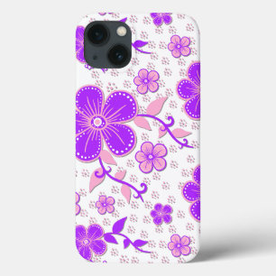 Eenvoudige Bloemen Waterverf Print Paarse en Roze Case-Mate iPhone Case