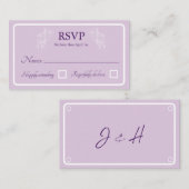 Eenvoudige Bloemen Wedding RSVP Response Kaarten (Voorkant / Achterkant)