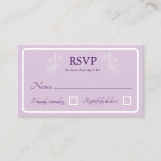 Eenvoudige Bloemen Wedding RSVP Response Kaarten