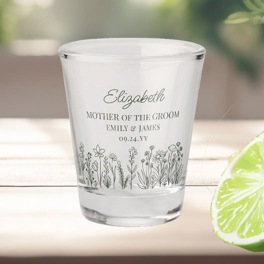 Eenvoudige Bloemen Wildflower bruiloft Shot Glas