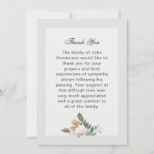 Eenvoudige bloemenbegrafenis bedankkaart kaart (Voorkant)