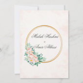 Eenvoudige Bloemenblad Nikah Islamitische Moslim b Kaart (Achterkant)