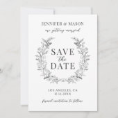 Eenvoudige bloemenboho Save the Date fotouitnodigi Kaart (Voorkant)