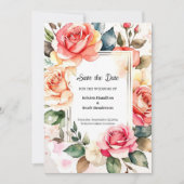 Eenvoudige bloemenbruiloft Bewaar de datum Save The Date (Voorkant)