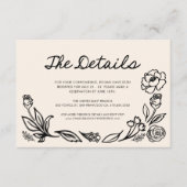 Eenvoudige bloemenbruiloft Details Behuizing Kaart (Voorkant)
