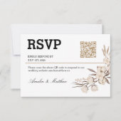 Eenvoudige bloemenbruiloft RSVP I QR Code Elegante (Voorkant)