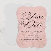 Eenvoudige bloemenbruiloft Save the Dates Uitnodig Kaart (Voorkant / Achterkant)