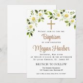 Eenvoudige bloemendoop uitnodiging (Voorkant / Achterkant)