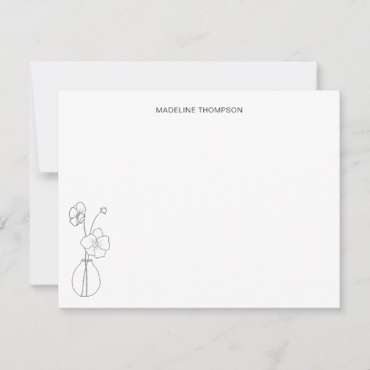 Eenvoudige bloemenflits Basic Botanical Profession Notitiekaartje (Voorkant)