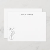 Eenvoudige bloemenflits Basic Botanical Profession Notitiekaartje (Voorkant / Achterkant)