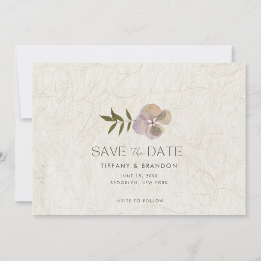 Eenvoudige bloemenfoto bruiloft Bewaar de datum Save The Date (Achterkant)