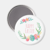 Eenvoudige bloemengelukkige Pasen | Magneet (Voorkant / Achterkant)
