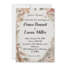 Eenvoudige bloemengeschilderde zachte bruiloft uit