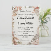 Eenvoudige bloemengeschilderde zachte bruiloft uit kaart (Staand voorkant)