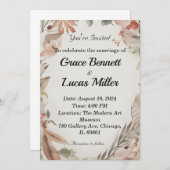 Eenvoudige bloemengeschilderde zachte bruiloft uit kaart (Voorkant / Achterkant)