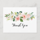 Eenvoudige bloemengroene bladkalligrafie dank u briefkaart (Voorkant)