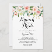 Eenvoudige bloemengroene brunch met de bruidsdouch kaart (Voorkant)