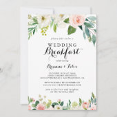 Eenvoudige bloemengroene kalligrafie bruiloft ontb kaart (Voorkant)